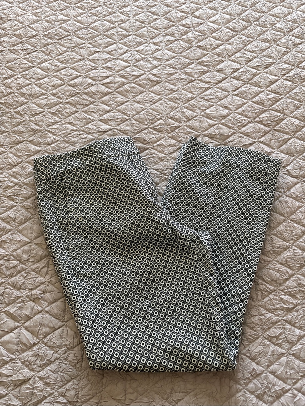 Chelsea28 Black and White Geometric Jacquard Pants
